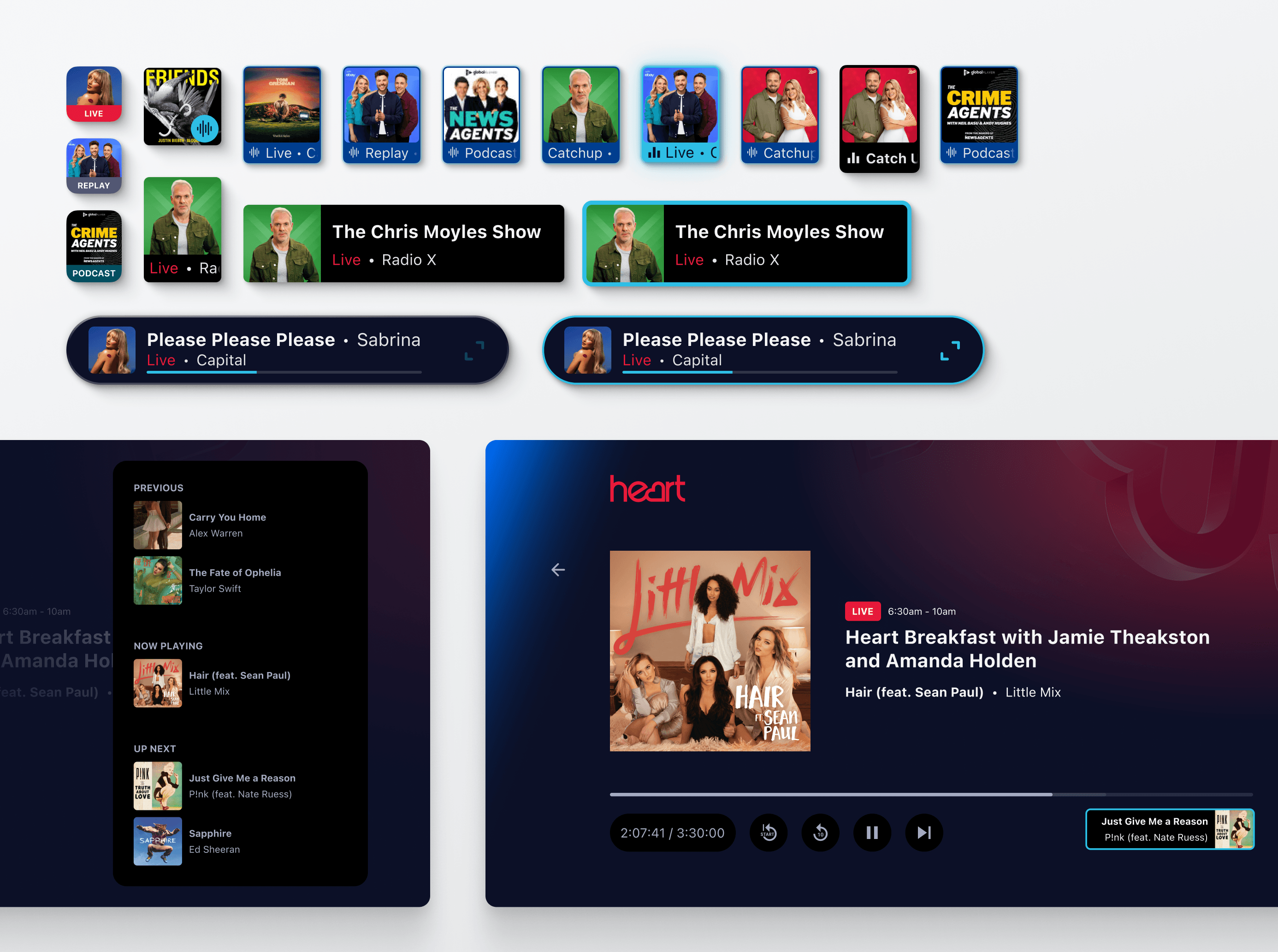 Mini playbar and player exploration for Global Player CTV.